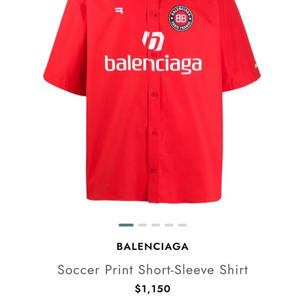 $1,150 BALENCIAGA SOCCER LOGO SHIRT WORN FOR PHOTOSHOOT